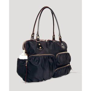 MZ WALLACE Black Baby Jane with Gold Hardware Satchel Shoulder Bag